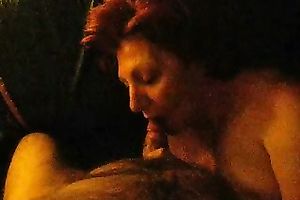 My aged redhead BBC slut blows my erected cock in a frenzy