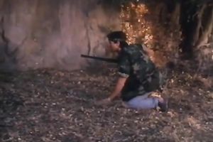 Slender classic milf giving oral stimulation outdoors on the ground