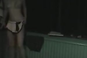 Kinky dilettante playful and cute cam girlie was dancing in her black room