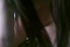 Straight haired Asian cute brunette hair stripped to tease her moist pussy