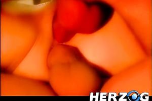 Double permeated golden-haired slender whore in the work shop