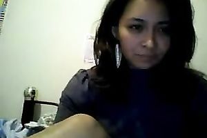 Sweet and slim sweetheart in sexy blouse was fingering her moist slit a bit