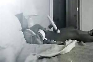 I tickle my luscious snatch with my much loved marital-device