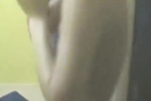 My slim girlfriend is changing her jeans