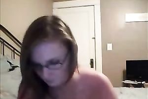 Short haired nerdy sweetheart with priceless bra buddies posed all exposed for my friend