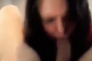Wondrous oral-sex performed by rod hungry dilettante brunette wifey