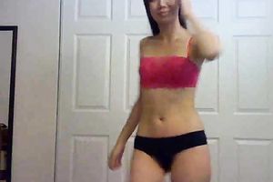 Fabulous Asian dark brown on livecam stripteasing absolutely