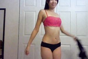 Fabulous Asian dark brown on livecam stripteasing absolutely