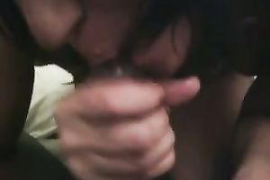 Gorgeous bosomy chick of my dark buddy likes blowing his meaty BBC