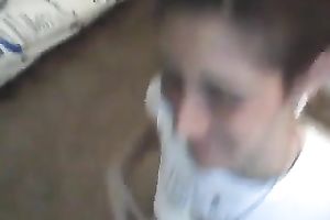 Pretty hotwife acquires in nature's garb and sucks my jock untill I cum on her face