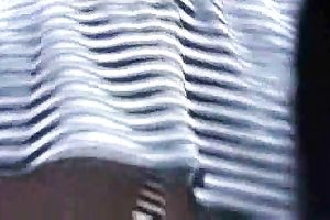 Spying on one cute Russian chick's upskirt at the bus