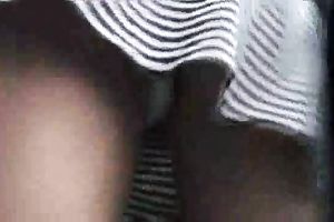 Spying on one cute Russian chick's upskirt at the bus