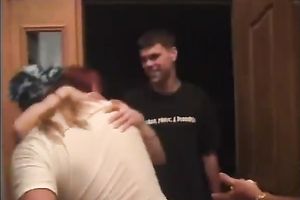 Nasty redhead whore lies in ottoman getting her twat eaten