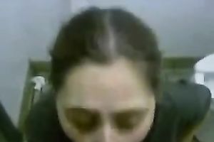 Fugly coworker gives me deepthroat oral job in the latrine