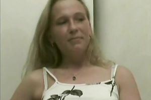 Blonde euro seductive playgirl masturbates on the chair