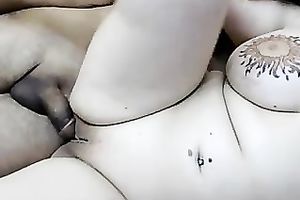 Pallid a bit plump masked hottie was pounded in spoon position