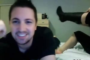 Horny pair having fleshly sex in front of web camera