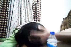 Nice oral-stimulation from miniature black skin Indian dirty slut wife on livecam