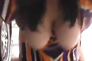 Cute and breasty white bitch on the parking lot sucking my dong on webcam