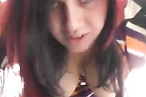 Cute and breasty white bitch on the parking lot sucking my dong on webcam