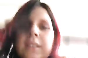 Cute and breasty white bitch on the parking lot sucking my dong on webcam