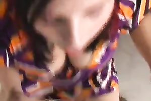 Cute and breasty white bitch on the parking lot sucking my dong on webcam