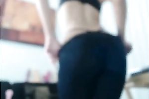Perfect gazoo of a sexy white cam skank in taut panties