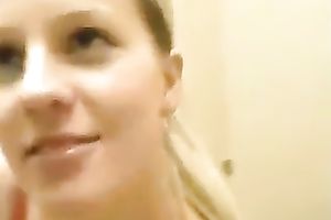 Blonde seductress giving great oral in dilettante POV movie scene