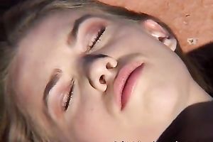 Stunning breasty college dirty slut wife looks awesome beneath the sun