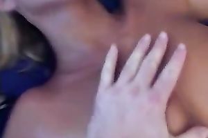 Frisky blond cheating wife touches herself and sucks pecker on POV vid