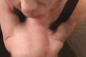 Attractive golden-haired bae engulfing my jock deepthroat in POV