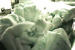 Slutty black haired babe was nailed missionary style at home