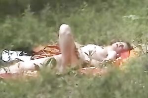 This barefaced babe just can't live without masturbating outdoors