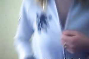 Cute and tiny legal age teenager in glasses is gonna sextoy herself