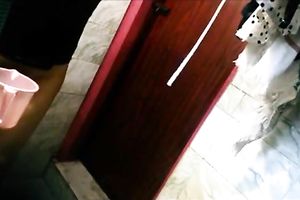 Hidden livecam in the washroom catches dilettante Indian amateur wife