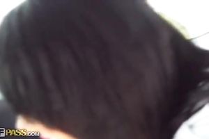 Dumb Euro doxy Ella gets screwed missionary style in car