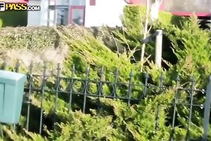 Dumb Euro doxy Ella gets screwed missionary style in car