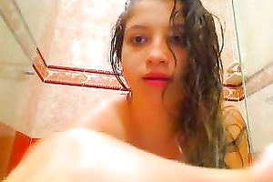 Two all soaked bosomy brunette hair lesbos and their sex in the shower