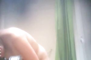 Spy web camera clip of all natural pale brunette hair Married slut of my buddy taking a shower