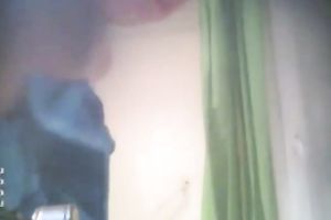 Spy web camera clip of all natural pale brunette hair Married slut of my buddy taking a shower
