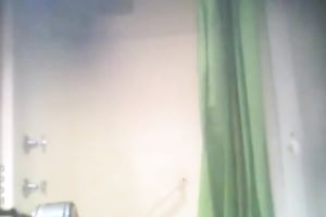 Spy web camera clip of all natural pale brunette hair Married slut of my buddy taking a shower