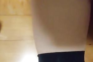 Teen cutie pushing juicy snatch with large marital-device in non-professional episode