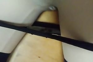 Teen cutie pushing juicy snatch with large marital-device in non-professional episode