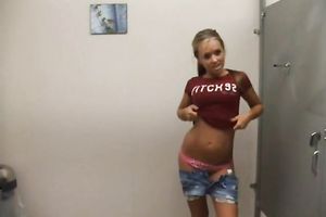 Stunning blond college skank flashes her melons on livecam