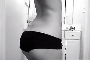 My hubby recorded a cute non-professional slim cam dirty slut wife dancing for him