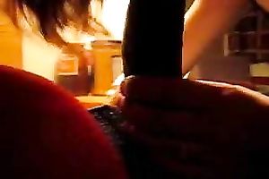 Handjob and oral stimulation for my BBC by friend's cute redhead GF