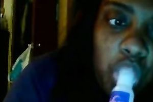 Freaky and gross large wobblers of an ebon older black cock slut on web camera