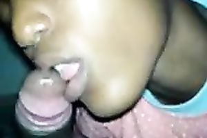 Black cheap wench was busy with engulfing my buddy's meaty dark cock