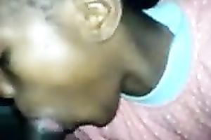 Black cheap wench was busy with engulfing my buddy's meaty dark cock