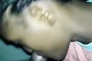Black cheap wench was busy with engulfing my buddy's meaty dark cock